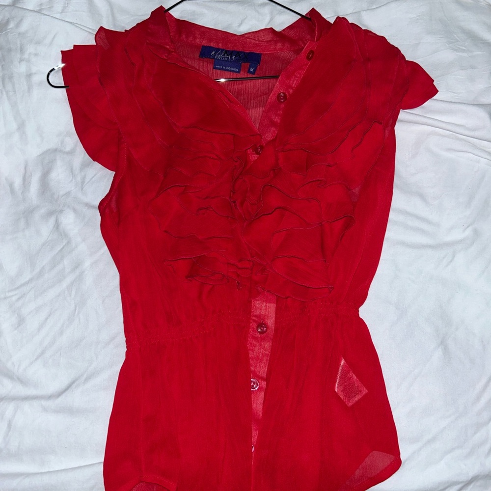 Miley Cyrus red top